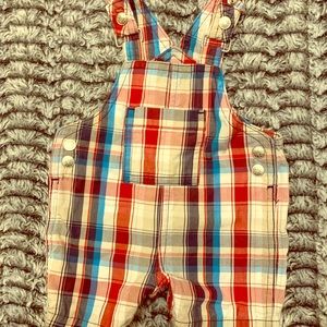 0-3M Plaid Short Overalls